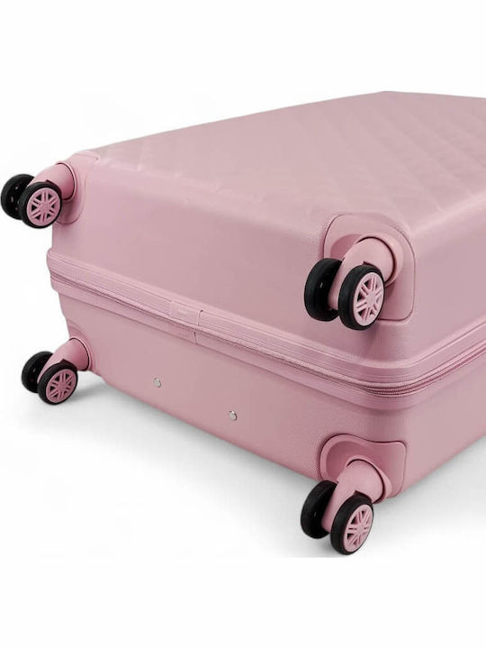 Playful Bags Large Travel Suitcase Hard Pink with 4 Wheels Height 72cm