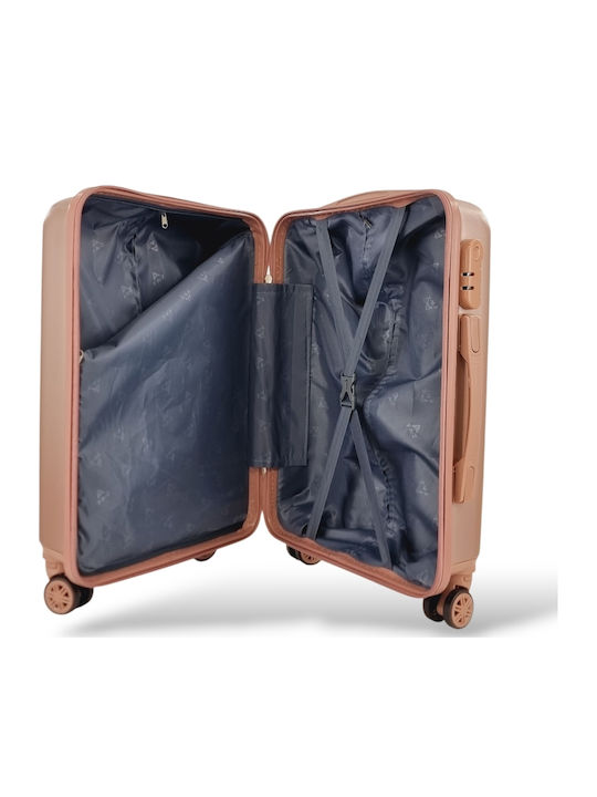 Playful Bags Medium Travel Suitcase Hard Pink/Gold with 4 Wheels Height 62cm