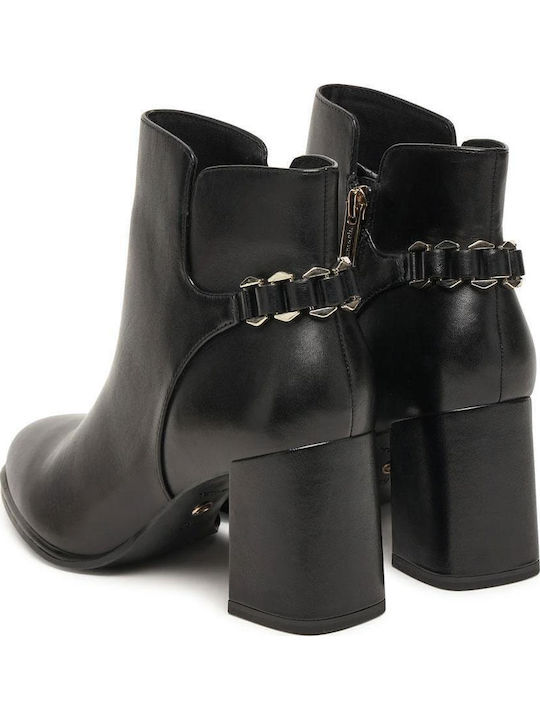 Leder Stiefeletten Damen Schwarz