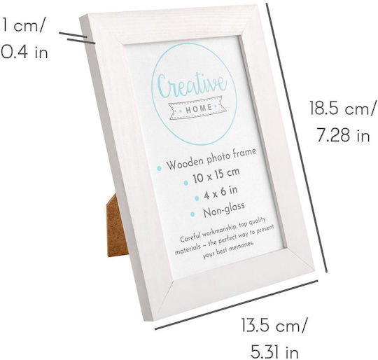 Creative Wall Photo Frame with White Wooden Frame 10x15
