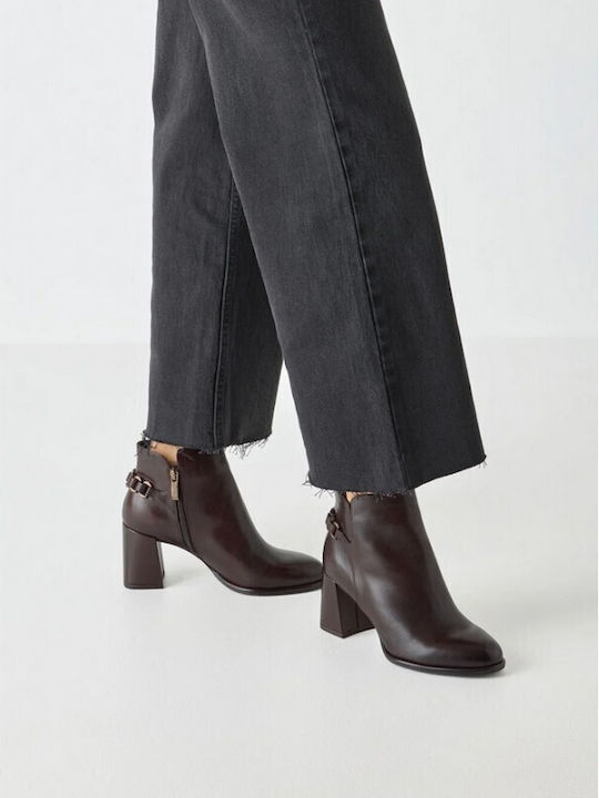 Leder Stiefeletten Damen Braun