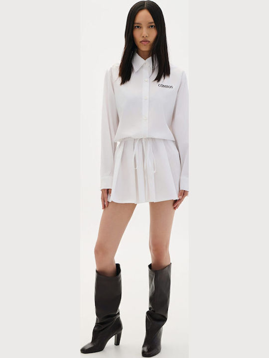 Mini Shirt Dress Knitted White