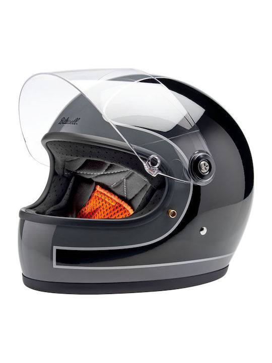 Biltwell Gringo S Storm Grey/Black Tracker Gloss Motorcycle Helmet Full Face ECE 22.06