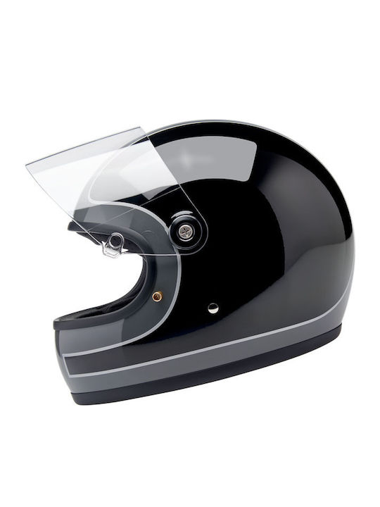 Biltwell Gringo S Storm Grey/Black Tracker Gloss Motorcycle Helmet Full Face ECE 22.06