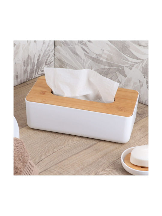 Atmosphera Plastic Tissue Holder White 26.6x13.1x8.6cm 6724210