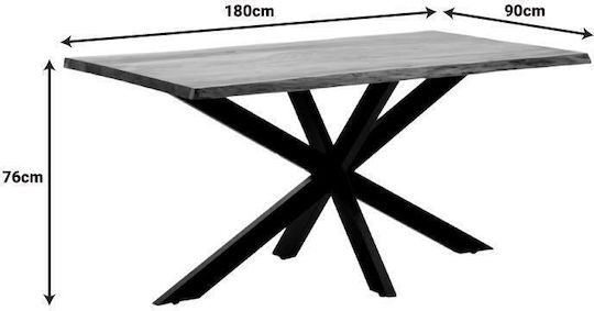 Miles Tisch Speisesaal aus Massivholz Natural Shade 180x90x76cm