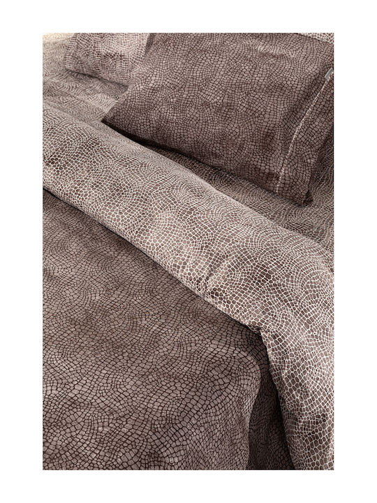 Guy Laroche Duvet Cover Set Cotton Single with Pillowcase 165x225 Safari Choco