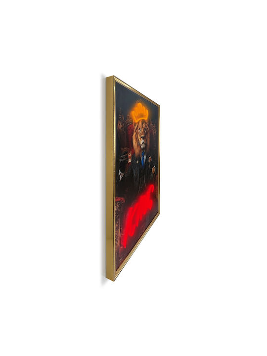 Πίνακας "king Lion" Neon Led Φωτισμό 70x100 Εκ