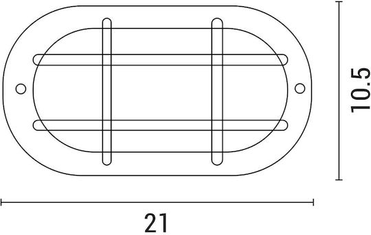 Eurolamp Стенна Външна Костенурка E27 IP44 21x10.5x8.5εκ.