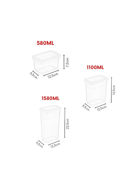 Vază Pentru Paste Zahăr Cereale Cu Capac Plastic Gri 1580ml 1 Bucată