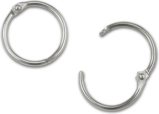 Offene Metallische Buchbinderinge Silber 30mm 10Stück 3sxo31