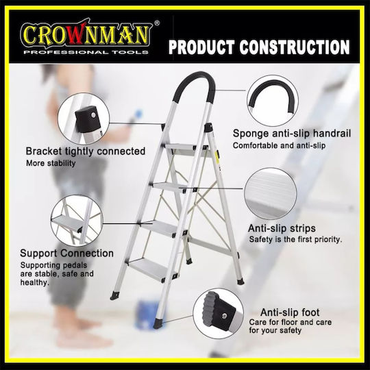 Crownman Scară Aluminiu cu 4 Trepte