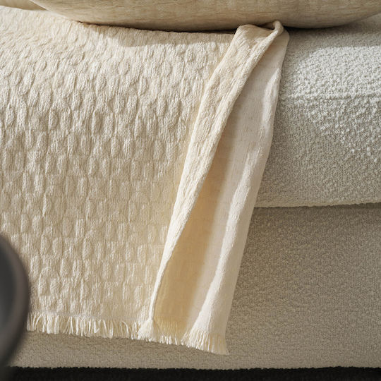 Gofis Home Ondine Cuvertură Pentru Canapea 2 Locuri Jacquard 184x250 cm Ecru 184/05