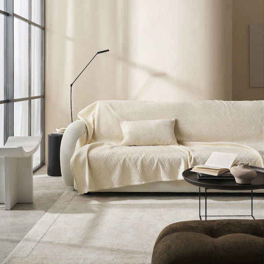 Gofis Home Ondine Cuvertură Pentru Canapea 2 Locuri Jacquard 184x250 cm Ecru 184/05