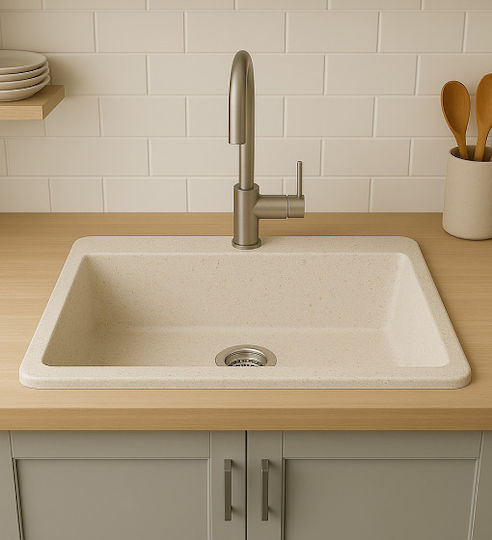 Unixton Drop-In Chiuvetă din Granit Sintetic L78xW50cm Maro