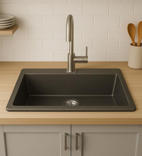 Unixton Drop-In Chiuvetă din Granit Sintetic L78xW50cm Maro