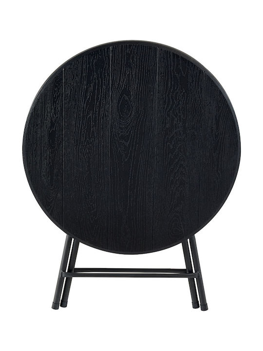 Auxiliary Outdoor Foldable Plastic Table Black 80x74xcm