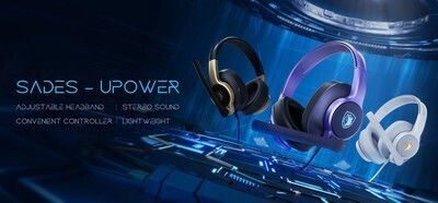 Sades Upower Über Ohr Gaming-Headset mit Konnektivität 3,5 mm Lila für PC