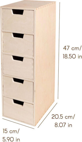Creative Lemn Sertar de birou 5 Locuri 20.5cmx47cmx15cm Verde