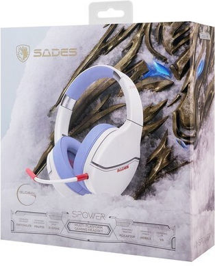 Sades Spower Надушници Гейминг Слушалки с Свързаност 3,5 мм Бели за Nintendo Switch / PC / PS4 / PS5 / XBOX
