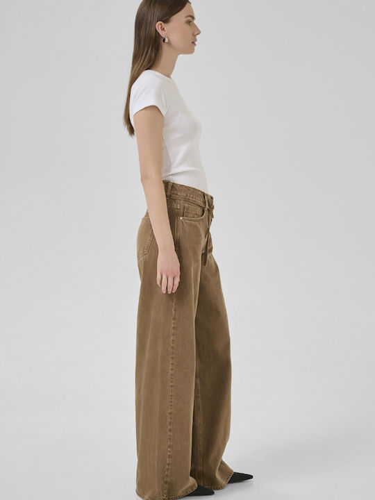 Women's Jean Pants in Wide Fit Brown