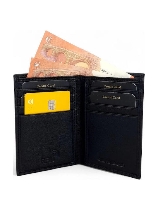 Δερμάτινο Ανδρικό Πορτοφόλι με RFID Μαύρο