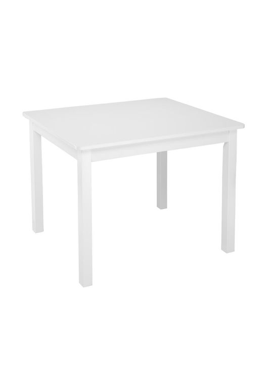 Kids Table Set with Chairs Made of White Wood