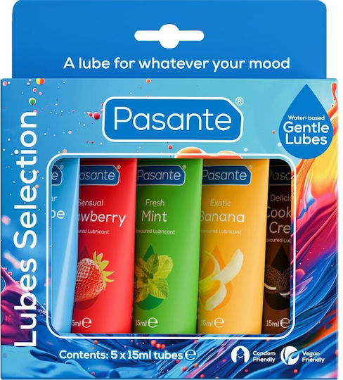 Pasante Pack Assorted Flavor Lubricants 5 Units X 15 Ml