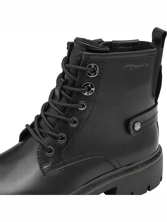 Leder Stiefeletten Damen Schwarz
