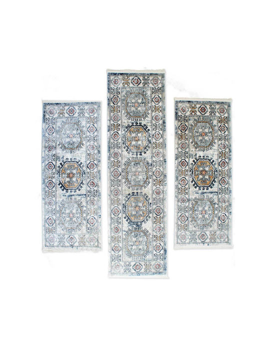 Balsan Bohemian-s Bedroom Rugs Set Cream Aqua P621180 3pcs