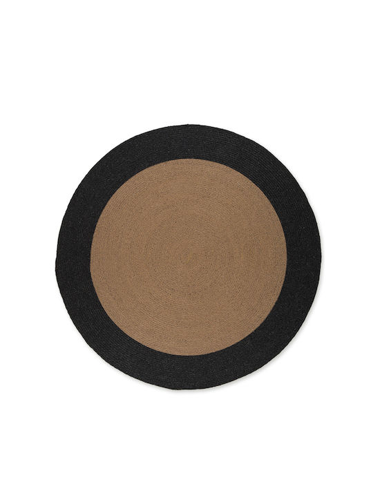 Tapicap Tress Χαλί Στρογγυλό Beige Black Φ200cm