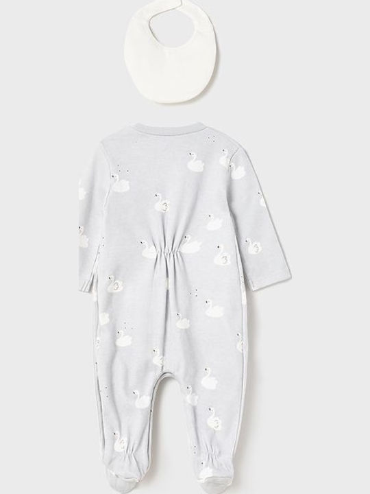 Mayoral Set 2 Baby Bodysuit Set Long-Sleeved with Accessories Gray 3pcs