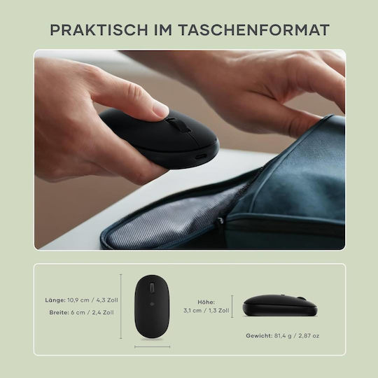Satechi Onthego Ασύρματο Bluetooth Ποντίκι Μαύρο