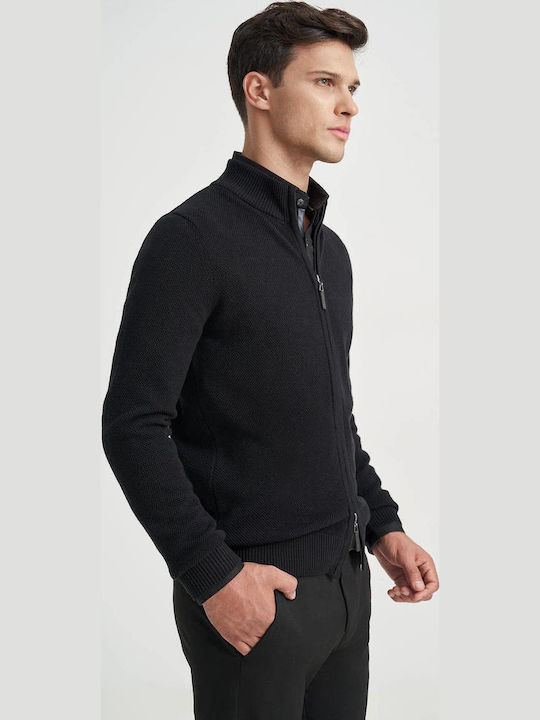 Cardigan Tricotat pentru Bărbați Black