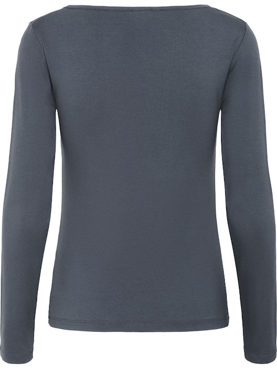 Summer Women's Blouse Long Sleeve Dark Gray
