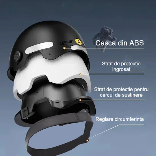 FIXATO Cască Pentru Scuter Electric Universal în Culoare Neagră