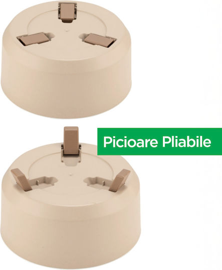 Set 3 Ghivece de Flori Din Plastic Albe