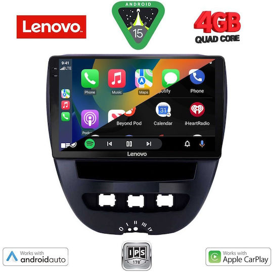 Lenovo Car Audio System for Toyota Aygo 2005-2014 (Bluetooth/USB/AUX/WiFi/GPS/Apple-Carplay/Android-Auto) with Touch Screen 10"
