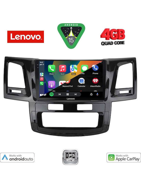Lenovo Car Audio System for Toyota Hilux 2005-2016 (Bluetooth/USB/AUX/WiFi/GPS/Apple-Carplay/Android-Auto) with Touch Screen 9"