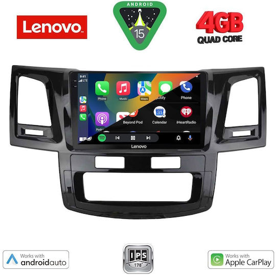 Lenovo Car Audio System for Toyota Hilux 2005-2016 (Bluetooth/USB/AUX/WiFi/GPS/Apple-Carplay/Android-Auto) with Touch Screen 9"