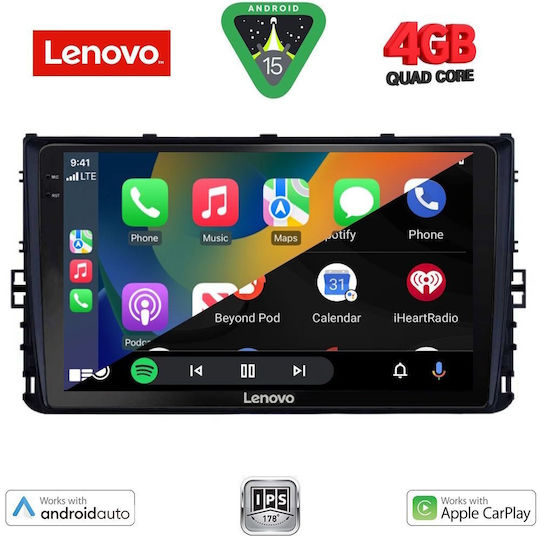 Lenovo Car Audio System for Volkswagen Polo / T-Roc / T-Cross 2017 (Bluetooth/USB/AUX/WiFi/GPS/Apple-Carplay/Android-Auto) with Touch Screen 9"
