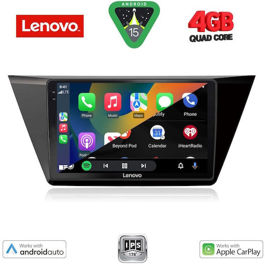 Lenovo Ηχοσύστημα Αυτοκινήτου για Volkswagen Touran 2016 (Bluetooth/USB/AUX/WiFi/GPS/Apple-Carplay/Android-Auto) με Οθόνη Αφής 10"