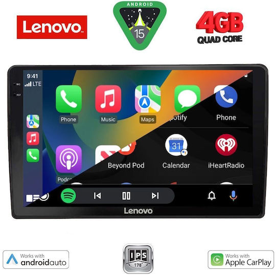 Lenovo Ηχοσύστημα Αυτοκινήτου για Audi A4 2008-2015 (Bluetooth/USB/AUX/WiFi/GPS/Apple-Carplay/Android-Auto) με Οθόνη Αφής 10"