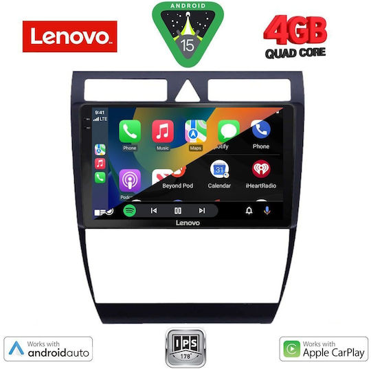 Lenovo Ηχοσύστημα Αυτοκινήτου για Audi A6 1998-2005 (Bluetooth/USB/AUX/WiFi/GPS/Apple-Carplay/Android-Auto) με Οθόνη Αφής 9"