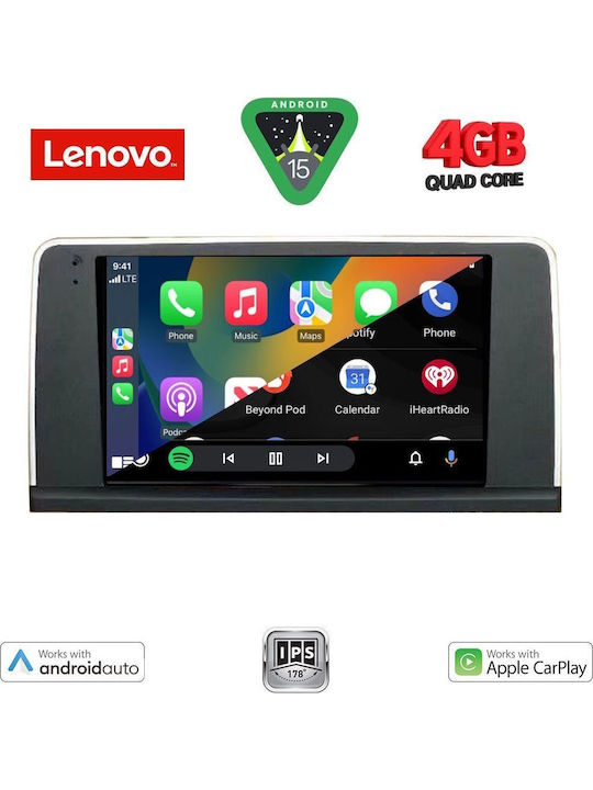 Lenovo Car Audio System for BMW Series 3 2012-2018 (Bluetooth/USB/AUX/WiFi/GPS/Apple-Carplay/Android-Auto) with Touch Screen 9"