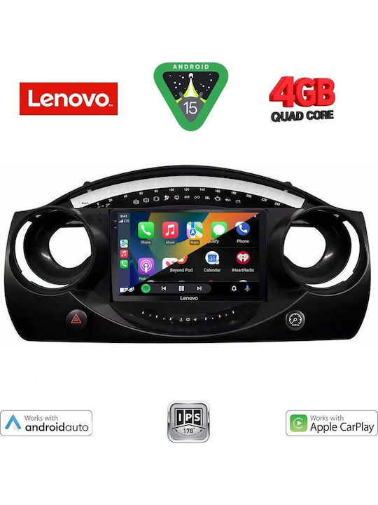 Lenovo Auto-Audiosystem für Mini Kooper 2000-2006 (Bluetooth/USB/AUX/WiFi/GPS/Apple-Carplay/Android-Auto) mit Touchscreen 9"