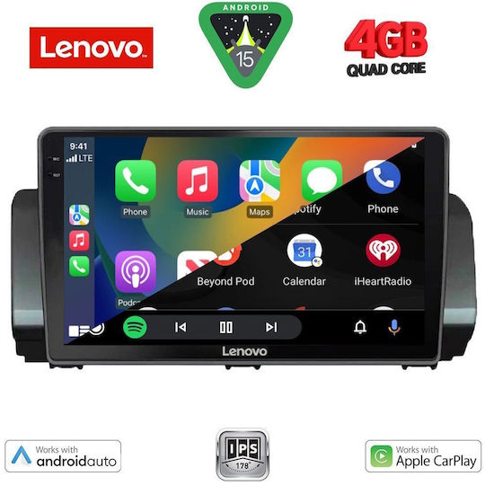 Lenovo Car Audio System for Dacia Logan / Sandero / Jogger 2020 (Bluetooth/USB/AUX/WiFi/GPS/Apple-Carplay/Android-Auto) with Touch Screen 9"