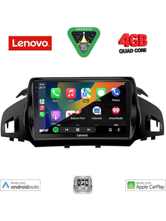 Lenovo Car Audio System for Ford Kuga / C-Max 2013-2019 (Bluetooth/USB/AUX/WiFi/GPS/Apple-Carplay/Android-Auto) with Touch Screen 9"
