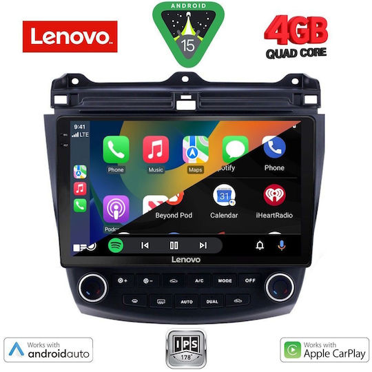 Lenovo Ηχοσύστημα Αυτοκινήτου για Honda Accord 2003-2007 (Bluetooth/USB/AUX/WiFi/GPS/Apple-Carplay/Android-Auto) με Οθόνη Αφής 10"