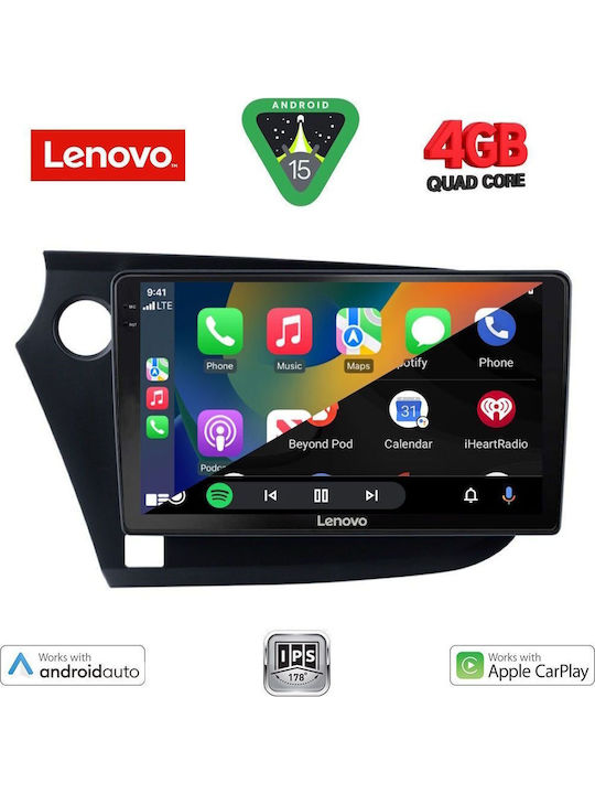 Lenovo Auto-Audiosystem für Honda Einblick 2009-2014 (Bluetooth/USB/AUX/WiFi/GPS/Apple-Carplay/Android-Auto) mit Touchscreen 9"